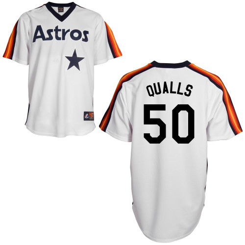 Chad Qualls #50 MLB Jersey-Houston Astros Men's Authentic Home Alumni Association Baseball Jersey
